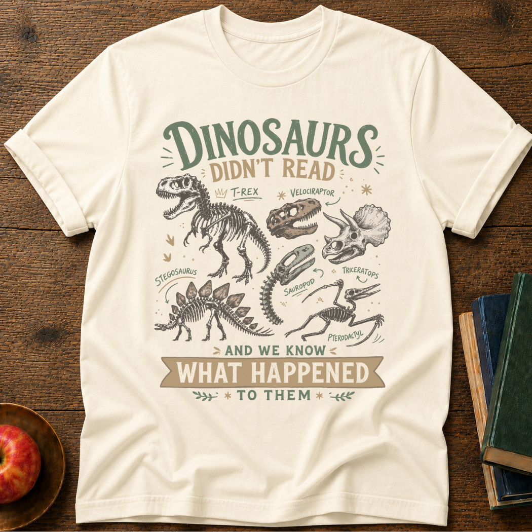 Dino Book  T-Shirt