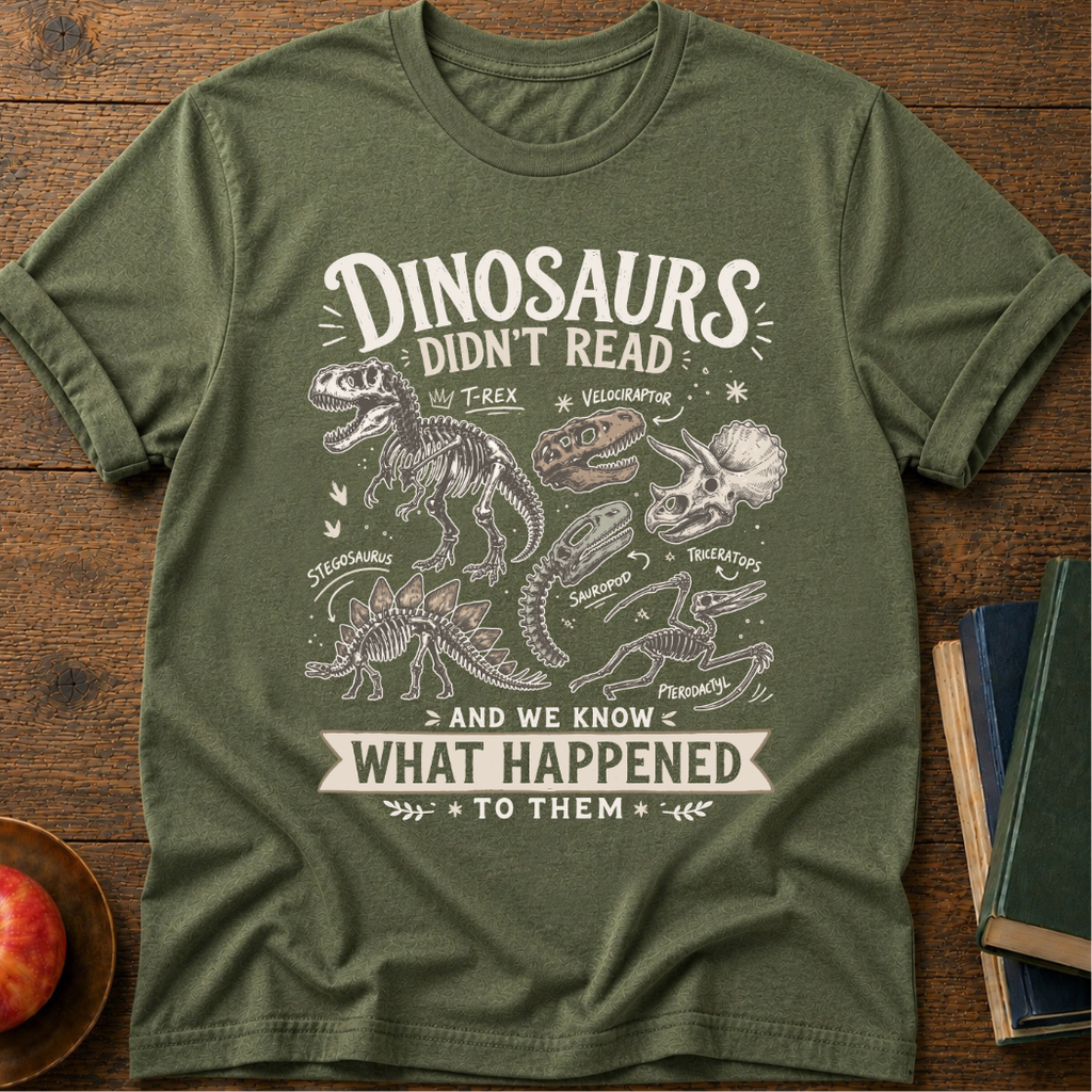 Dino Book  T-Shirt