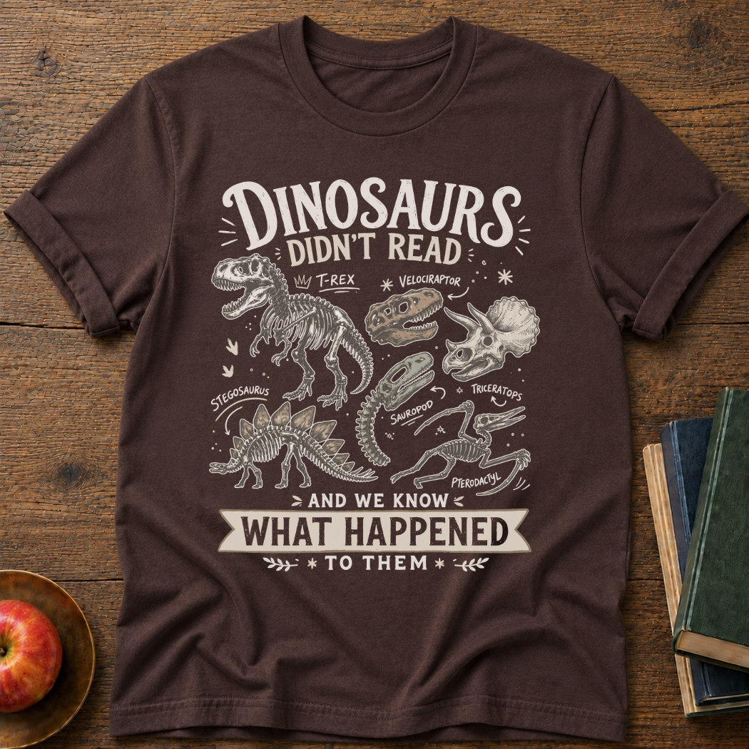 Dino Book  T-Shirt