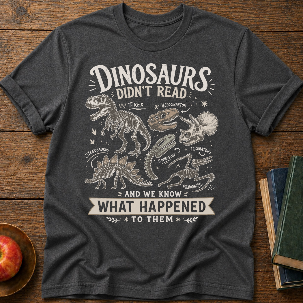 Dino Book  T-Shirt