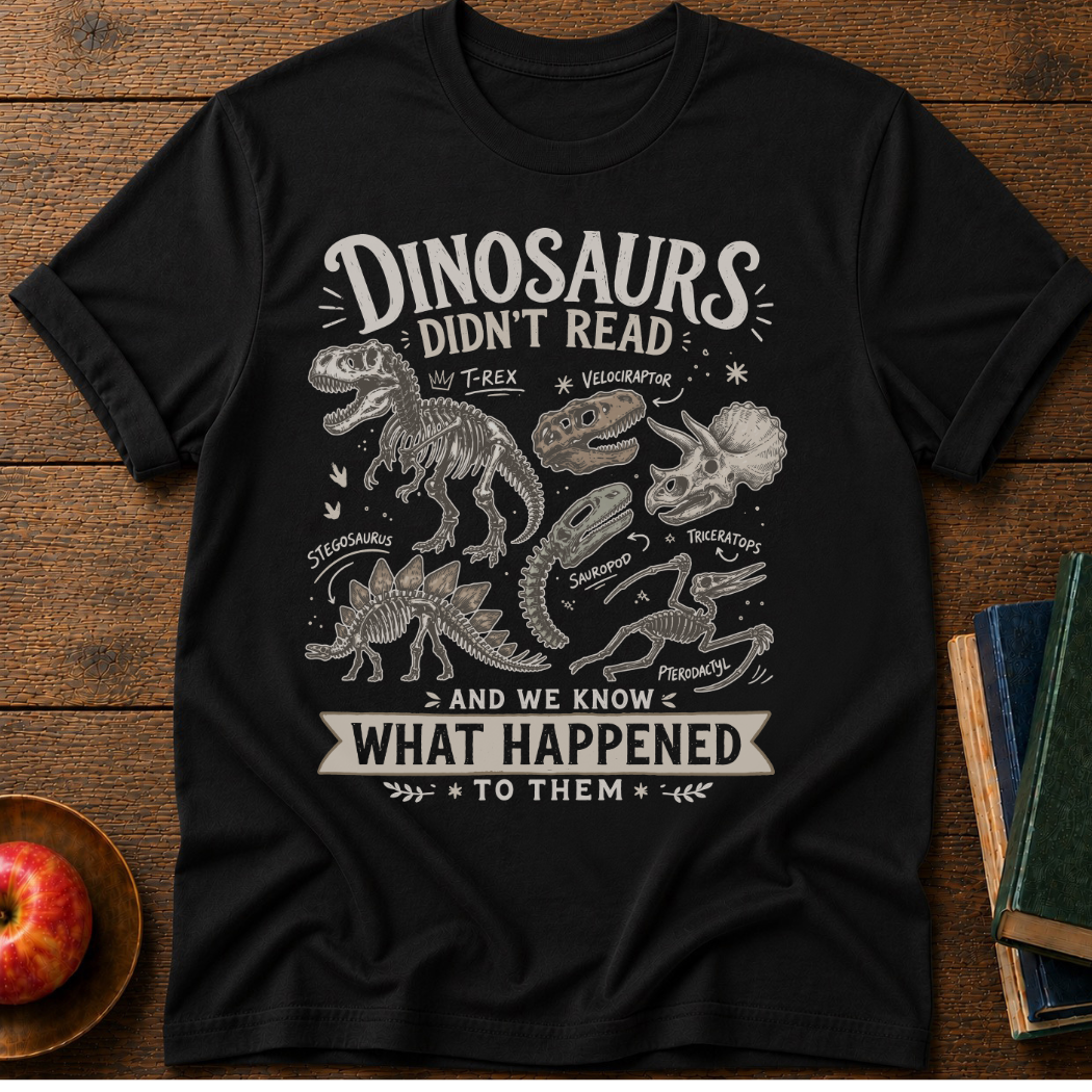 Dino Book  T-Shirt